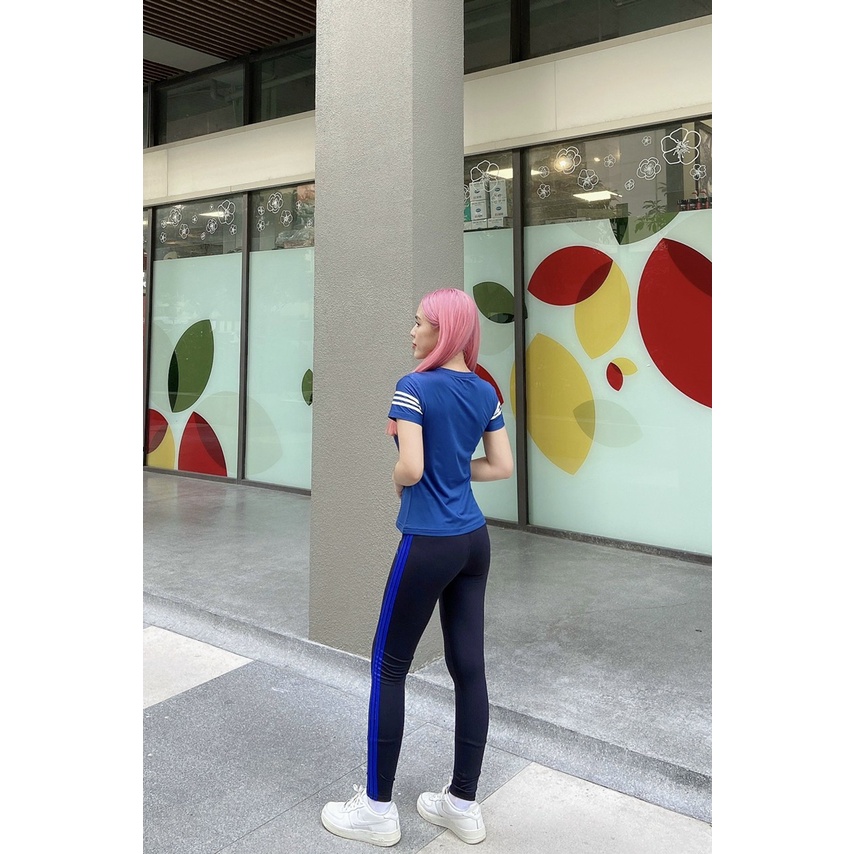 Quần dài tập gym yoga thể thao nữ chạy viền sọc chất liệu thun poly dày dặn nhiều màu Bin Sports Q070