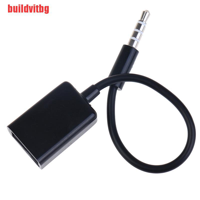 {buildvitbg}3.5mm Male AUX Audio Plug Jack To USB 2.0 Female Converter Cable Cord Car MP3 GVQ