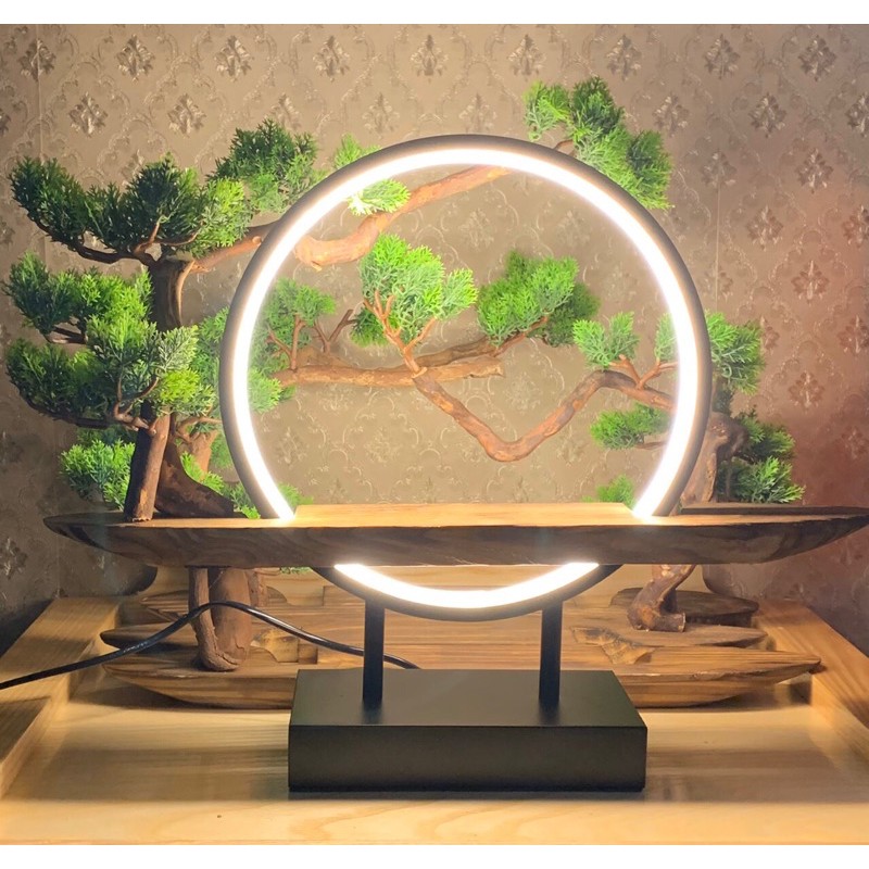 Thác khói đèn led cây xanh trang trí tượng Phật | BigBuy360 - bigbuy360.vn