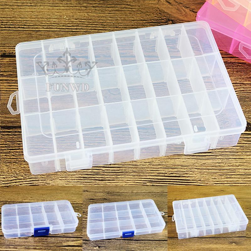 10/15/24 Compartments Plastic Box Jewelry Bead Storage Container DIY Organizer
