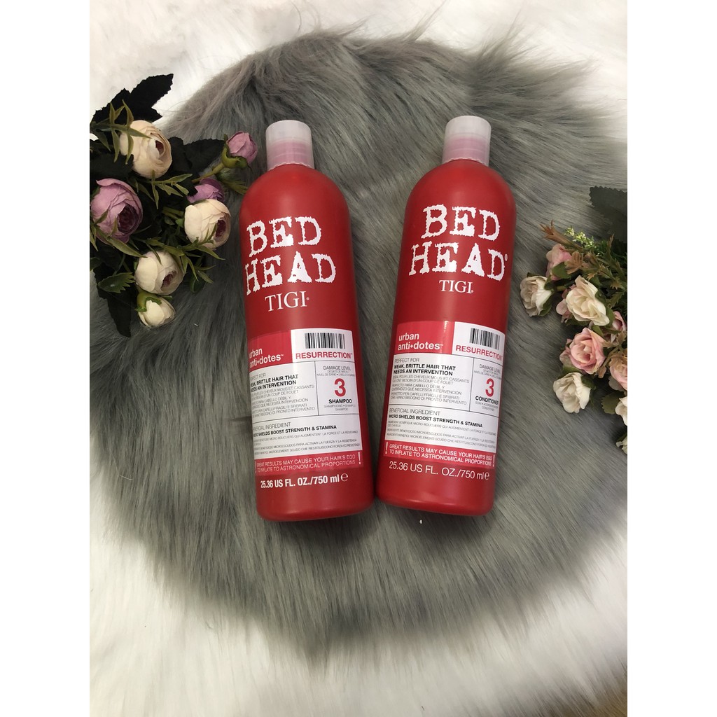 BỘ GỘI - XẢ TIGI - Bed Head Urban Antidotes Resurrection Shampoo & Conditioner 750ml