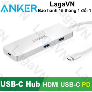 Bộ chia cổng ANKER Premium USB Type C Hub, HDMI và Power Delivery PD - A8342 - Hãng phân phối chính thức