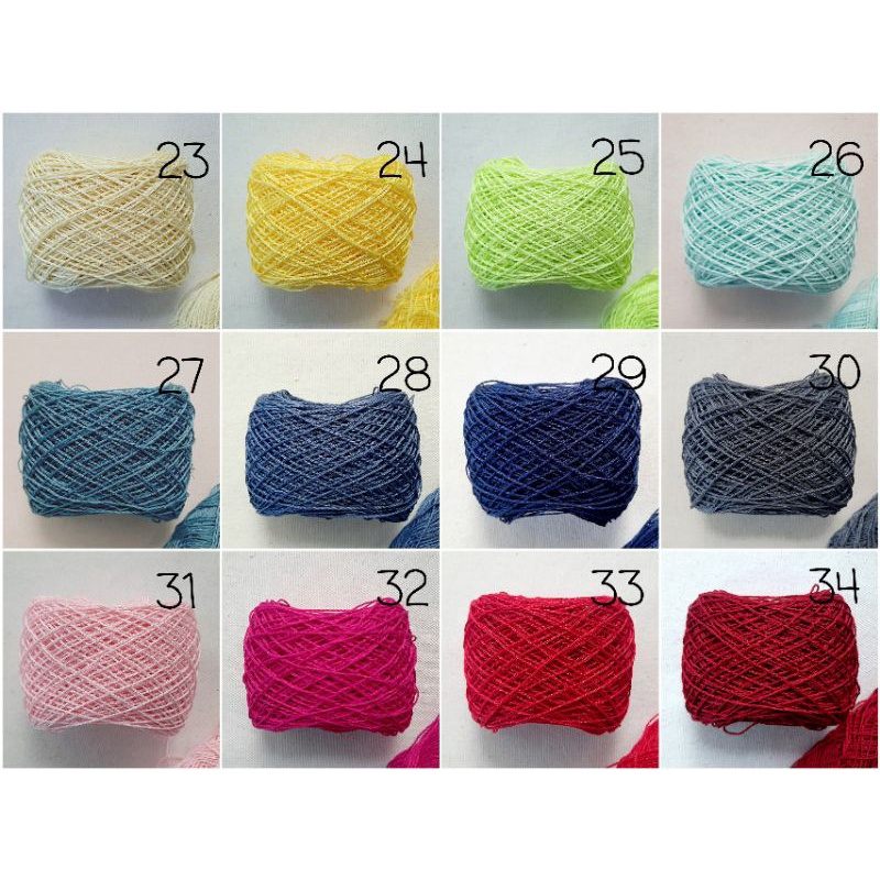 (35-40) Sợi cotton bóng Thái, se 0.8mm, đan móc áo mùa hè