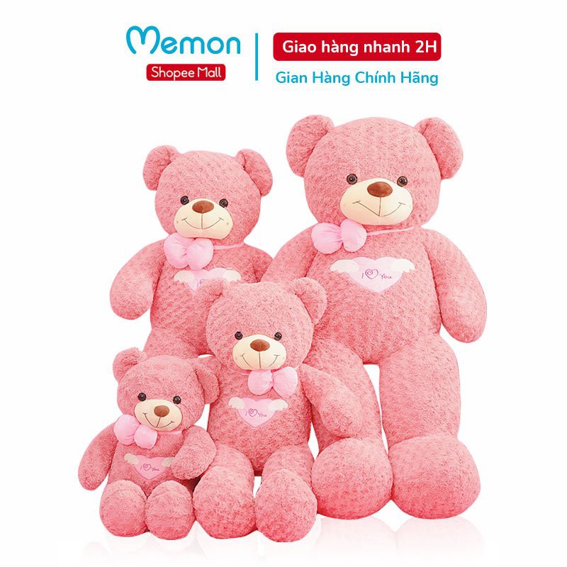 Gấu Bông Teddy Angel Hồng Cao Cấp Memon