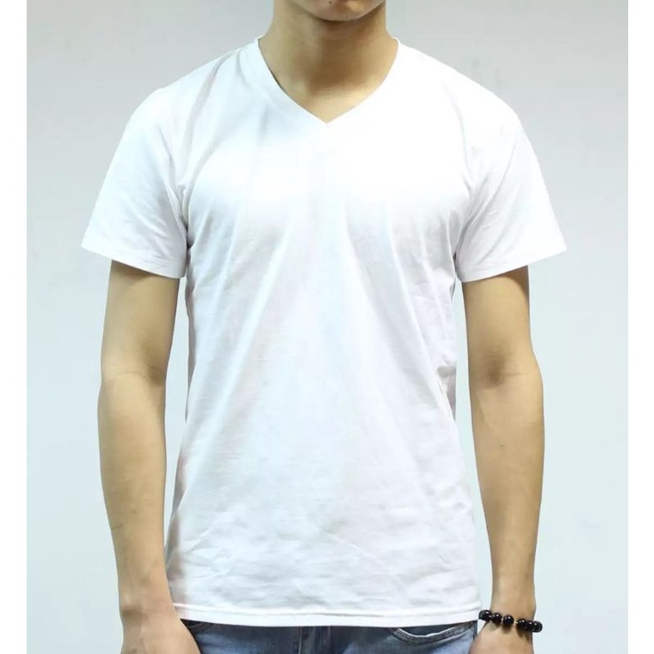 Áo lót thun nam trắng cổ tim | BigBuy360 - bigbuy360.vn