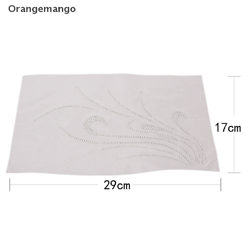 Miếng vá vải trang trí bằng cách ủi chuyển nhiệt hình lông vũ đính kim sa pha lê long lanh