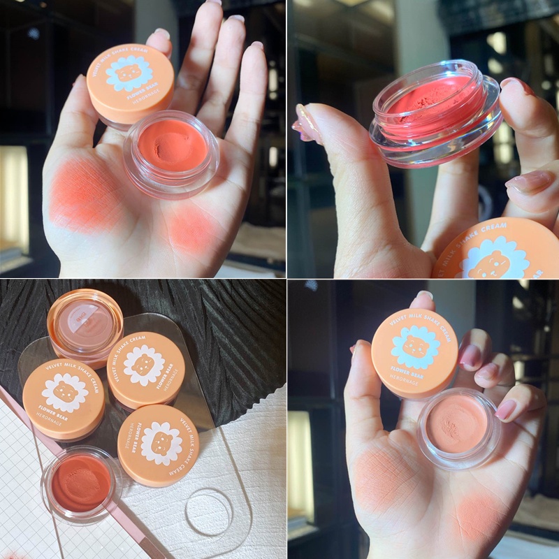 Phấn má hồng HERORANGE trang điểm tự nhiên 5 màu tùy chọn