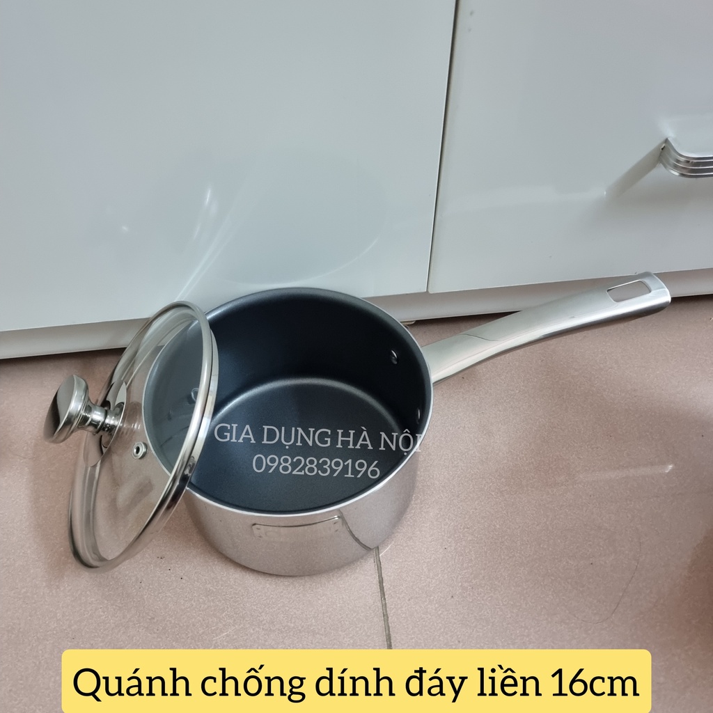 QUÁNH CHỐNG DÍNH INOX ĐÁY LIỀN ELMICH TRIMAX 3783 14CM,16CM INOX ELMICH