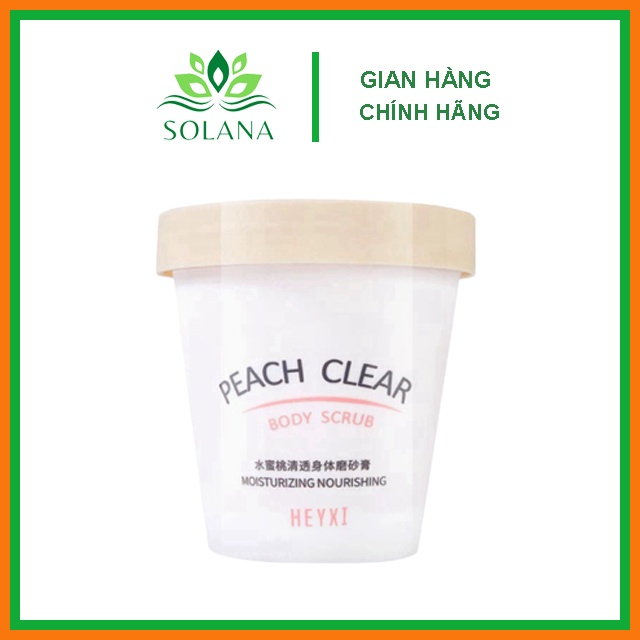 Một hũ tẩy da chết body đào Heyxi Peach Clear Body Scrub 200G Senabeauty SOLANA