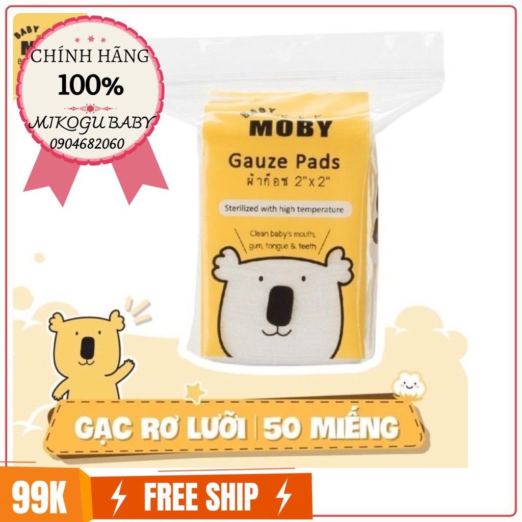 [RẺ VÔ ĐỊCH] [CHÍNH HÃNG] GẠC RƠ LƯỠI MOBY ❤️ GÓI 50 MIẾNG ❤️ AN TOÀN CHO BÉ