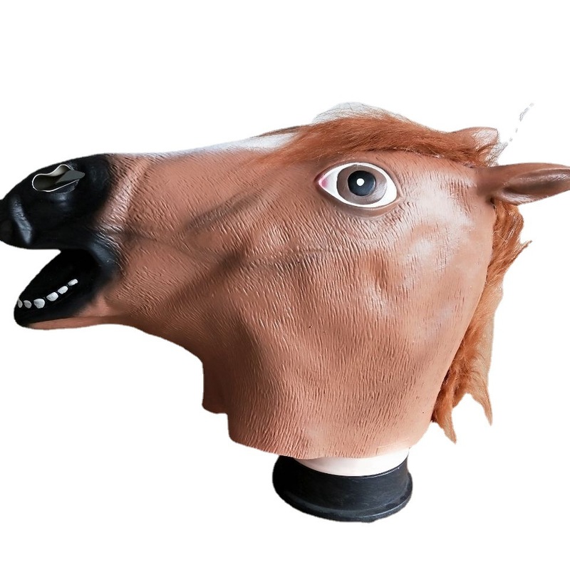 Horse head set of blame sand carving gifts cos funny animal net red head socket mask