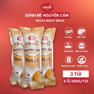 3 TÚI-HCM Bánh Mì Nguyên Cám Whole Wheat Đông Lạnh O Smiles 350g túi 5 ổ