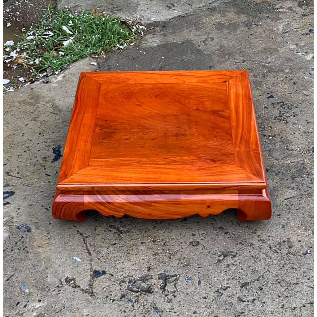 Bàn Gỗ Trơn Vuông Kê Thần Tài Gỗ Hương Cao 10cm