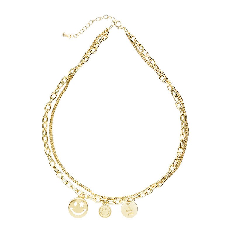 Vòng Cổ Hai Lớp Mặt Cười B0024 Cá Tính