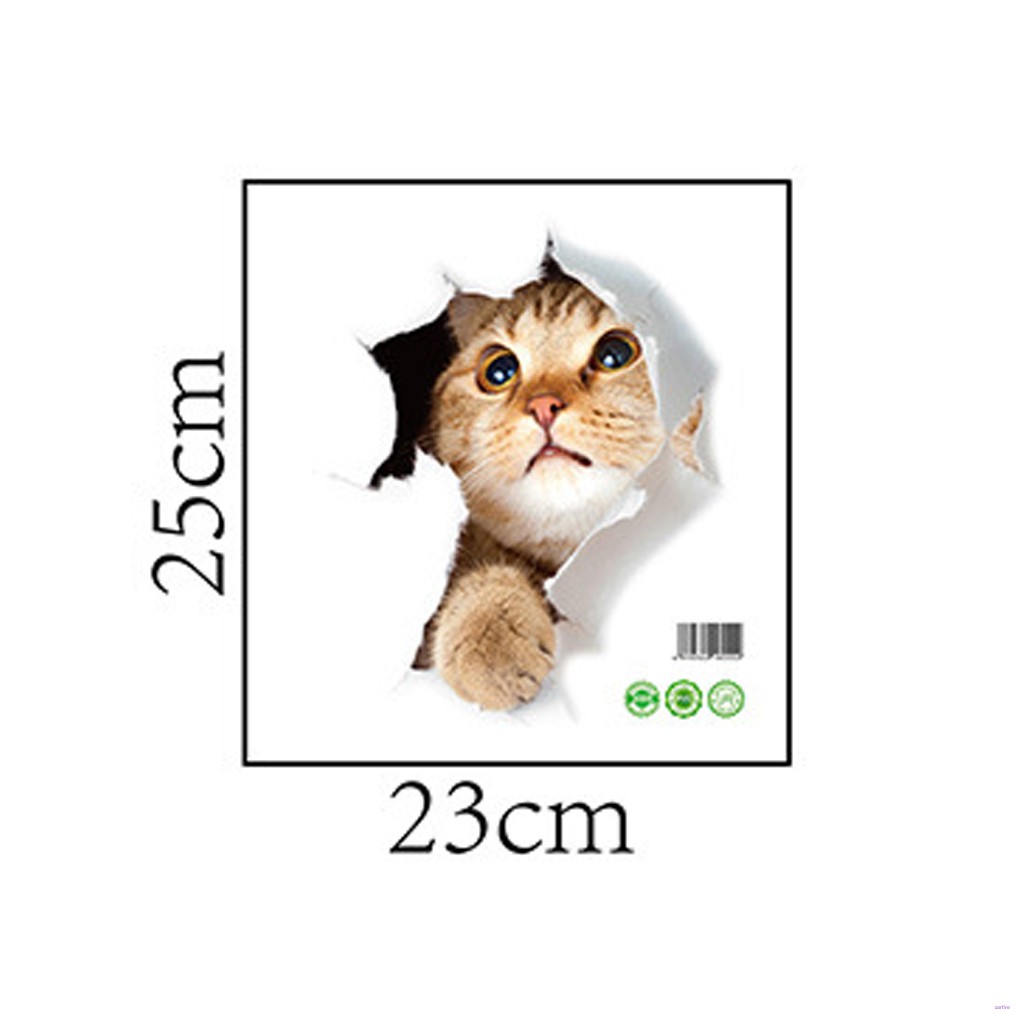 Nhãn dán hình mèo 3D đáng yêu trang trí tủ lạnh