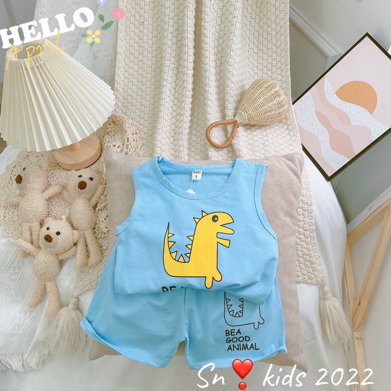 Xả Bộ khủng long cotton co dãn cho bé trai