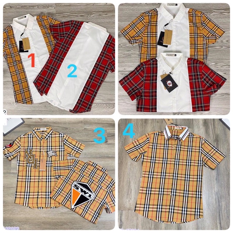 Sơ mi kẻ ngắn tay BURBERRY nam - thiết kế thời trang cao cấp.