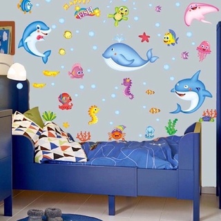Decal dán tường cá đại dương cho bé