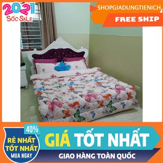 Chăn phao mùa đồng siêu nhẹ hình bướm hồng