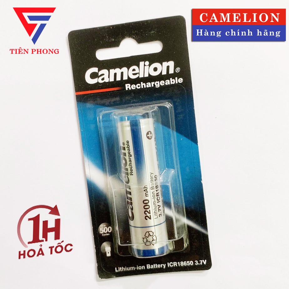 Pin Sạc 18650 Camelion Lithium 3.7V, 2200mAh - Vỉ 1 viên Chính hãng dùng cho vape, đèn pin, khoan cầm tay