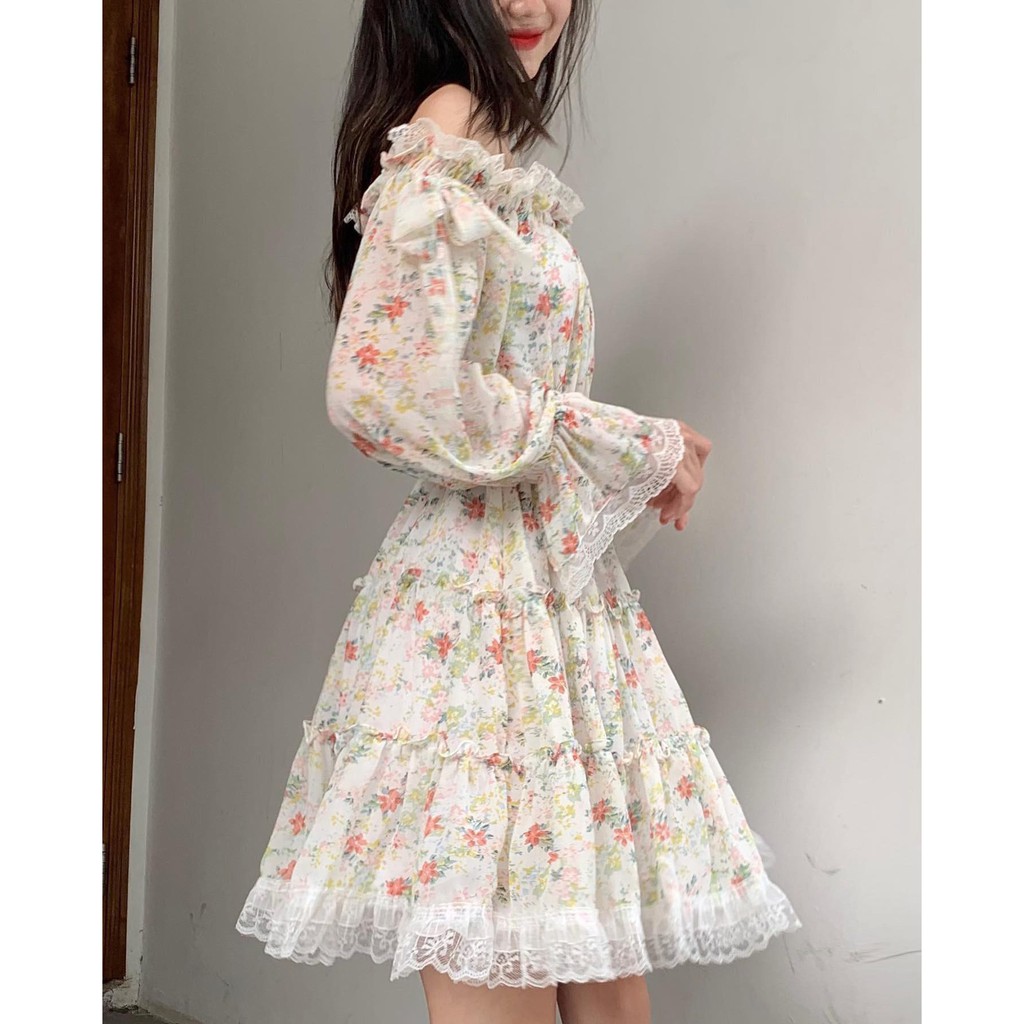 ĐẦM THIẾT KẾ HOA TRỄ VAI (SOPHIE DRESS)