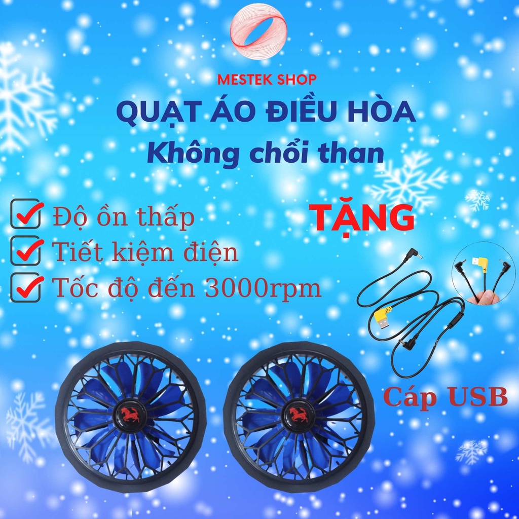 Quạt không chổi than áo điều hòa [Tặng kèm dây kết nối USB tiện lợi]