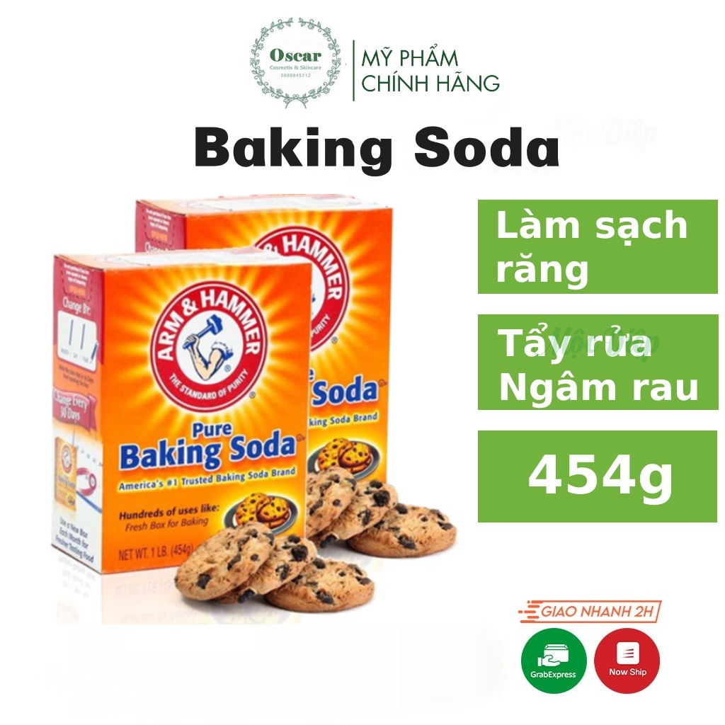 Bột Baking Soda Arm &amp; Harmer - Baking Soda làm trắng răng, làm bánh, tẩy tế bào chết, tẩy rửa 454g - Nhập Khẩu Mỹ
