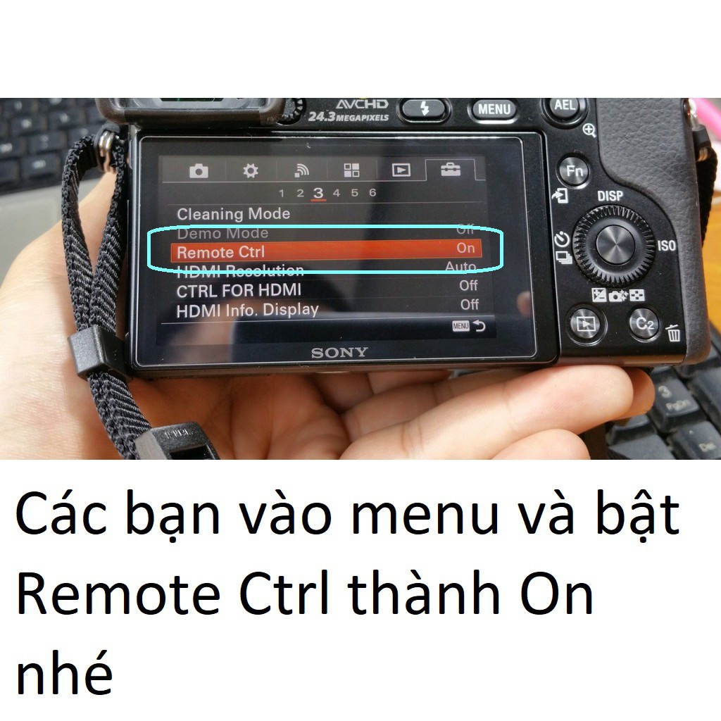 Remote sony 2 nút - Điều khiển từ xa cho máy ảnh Sony