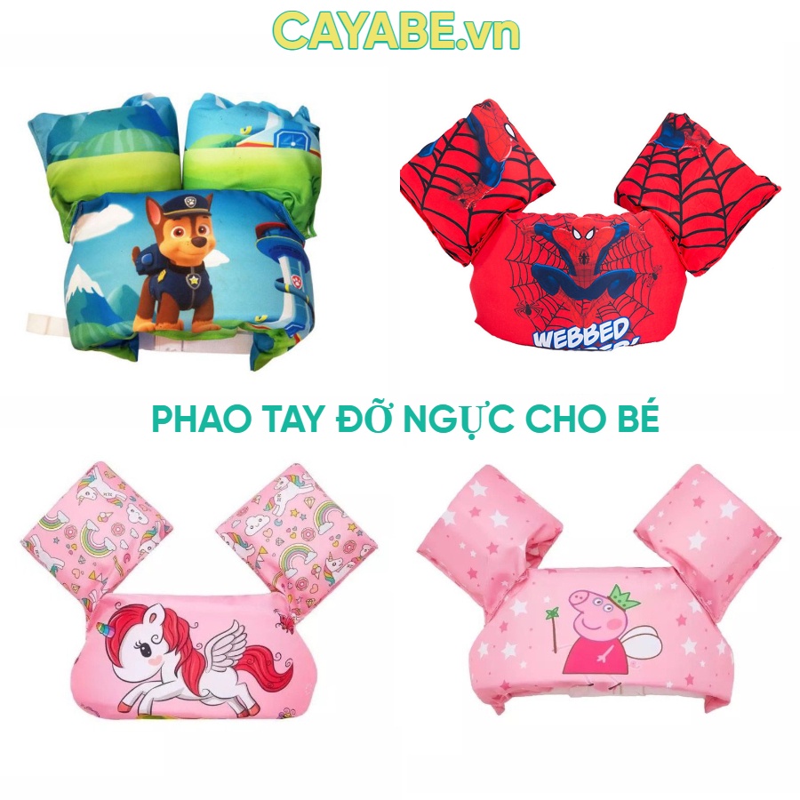 [CAYABE]: PHAO BƠI TRẺ EM NGỰA PONY, CÔNG CHÚA ELSA, NHỆN SPIDERMAN CHO BÉ (PHAO TAY KÈM PHAO NGỰC)