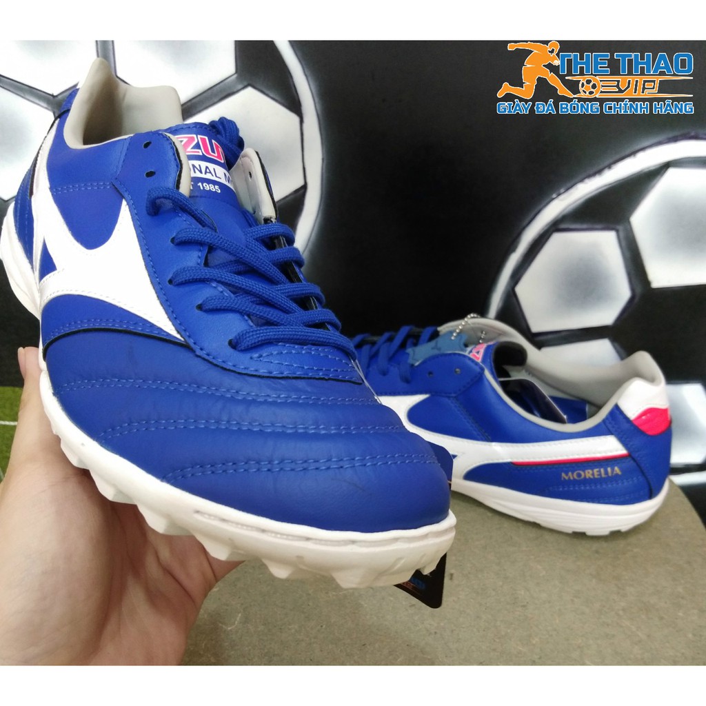 Giày đá banh chính hãng Mizuno Morelia TF - Xanh Trắng BỀN ĐẸP '