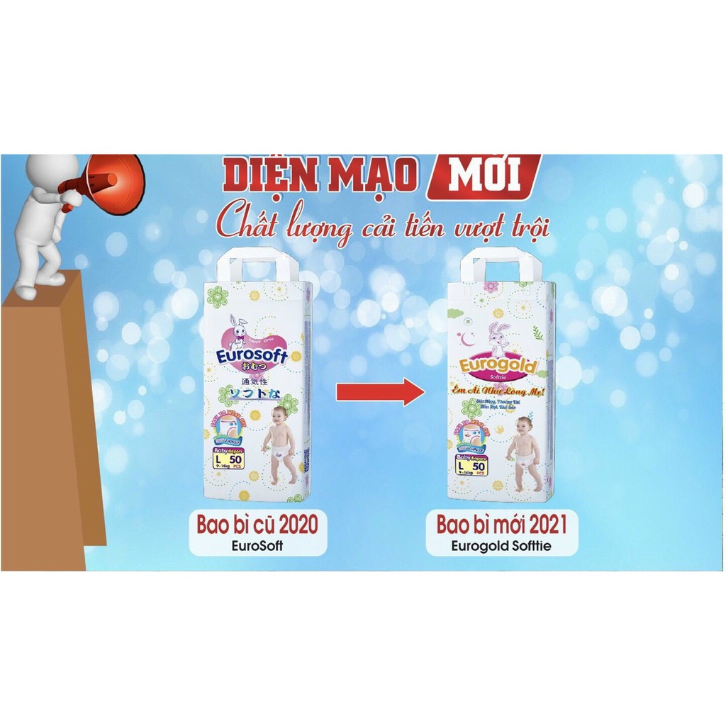 Bỉm tã quần Eurosoft Euro soft cao cấp xuất nhật 100 miếng size 100/M 100/L 100/Xl 100/XXl 100/XXXL