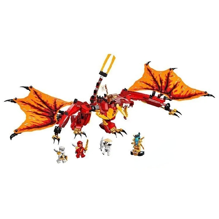 Lắp ráp mô hình nonlego ninjago Fire Dragon Attack Bela Lari 60080 Rồng Lửa Của Kai