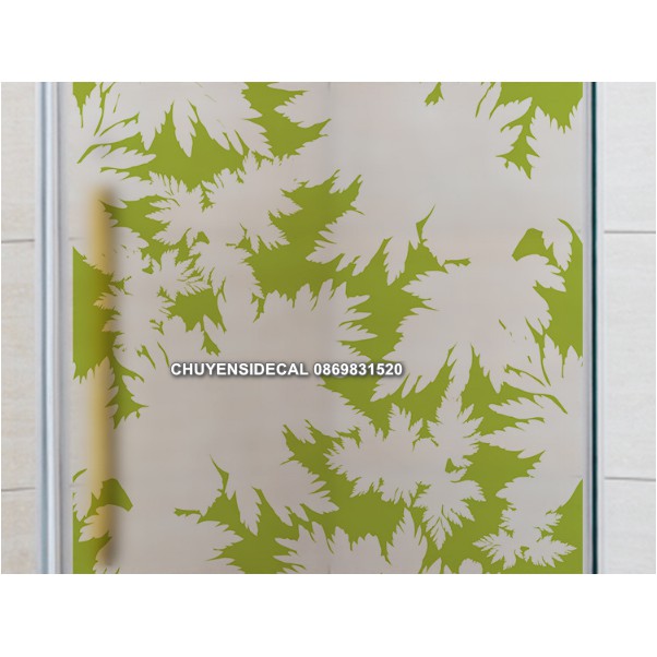 Decal Dán Kính Cao Cấp - Họa Tiết Rằn Ri Xanh Lá ( 60x58cm )