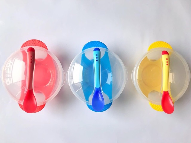 Bát ăn dặm + tặng thìa báo nóng