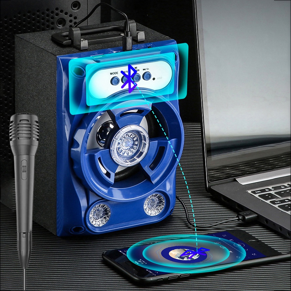 Loa bluetooth mini kèm micro hát karaoke cực hay, âm thanh HIFI cực sống động. Bảo hành 12 tháng trên toàn quốc.