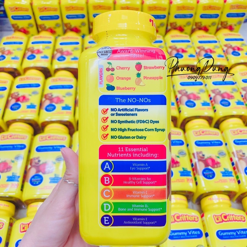 Kẹo dẻo L'il Critters Vitafusion Gummy Vites Complete Daily Multivitamin Mỹ 300 viên