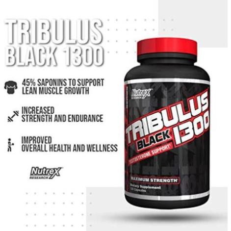 Nutrex Tribulus Black 1300 - Tăng sức mạnh cơ băp, testosterone, tăng cường khả năng năm giới - 120 Viên