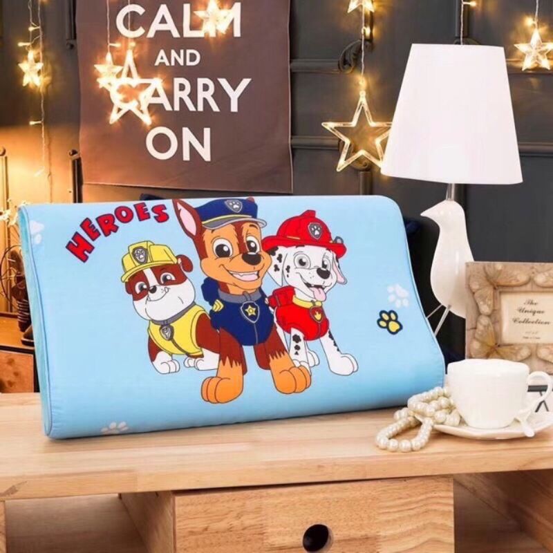 Gối cao su non cho bé [Siêu mềm, an toàn]  vỏ cotton 100%, ruột cao su non nhân tạo siêu mềm