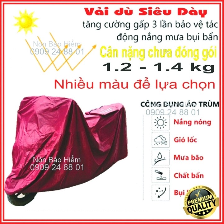 Bạt Phủ Xe Máy BPXM6MS Bạt Trùm Xe Máy Hàng Xuất Khẩu - Siêu dày  - FREE SHIP XTRA - Hàng Chất lượng cao loại 1 VNXK