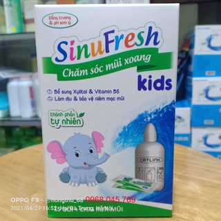 SinuFresh Kids Muối Rửa Mũi Xoang Trẻ Em hộp 15 gói kèm bình