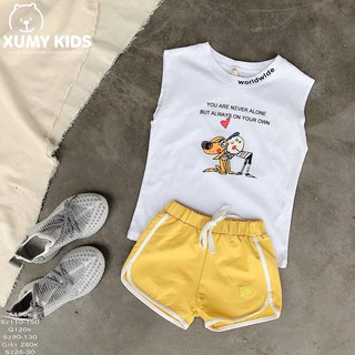 Quần short cotton sọc viền