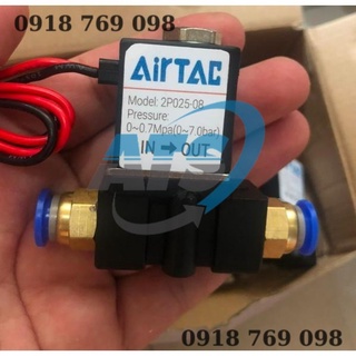 Van điện từ lắp phun sương airtac 2p025-08 12v- 24v -220v