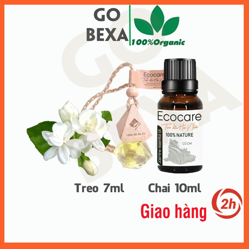 Tinh dầu hoa nhài Ecocare, chai 10ml, dạng treo 7ml