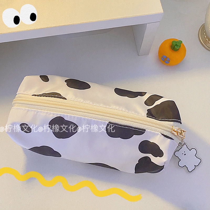 Túi Đựng Bút Hình Bò Sữa Dễ Thương Sức Chứa Lớn Phong Cách Hàn Quốc Cho Học Sinh