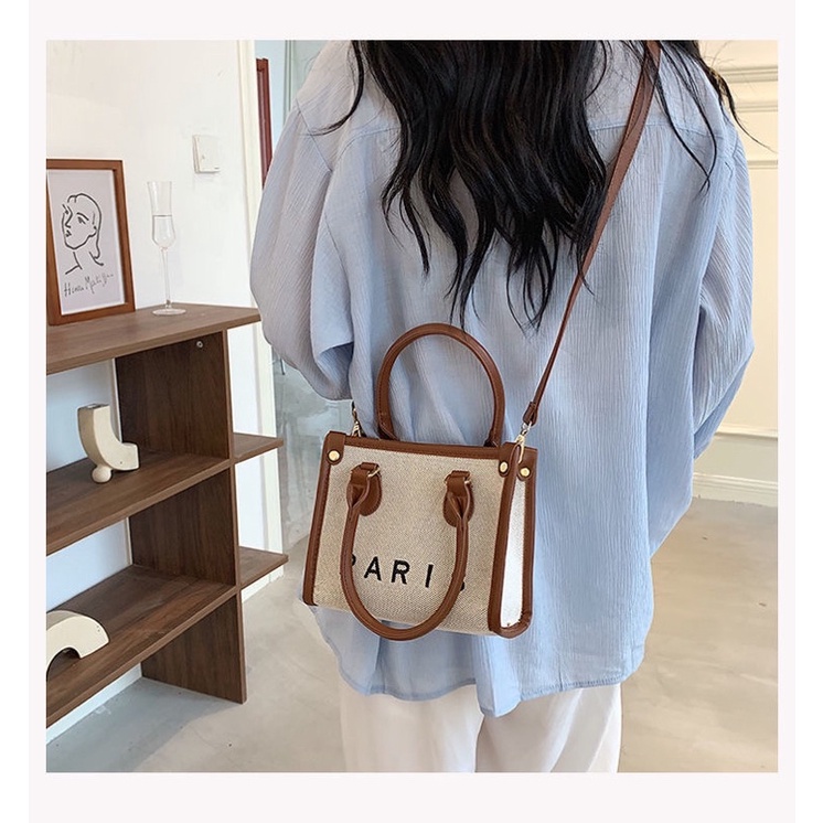 Túi Cói Paris nữ đeo chéo giá rẻ , thiết kế chất sợi cao cấp