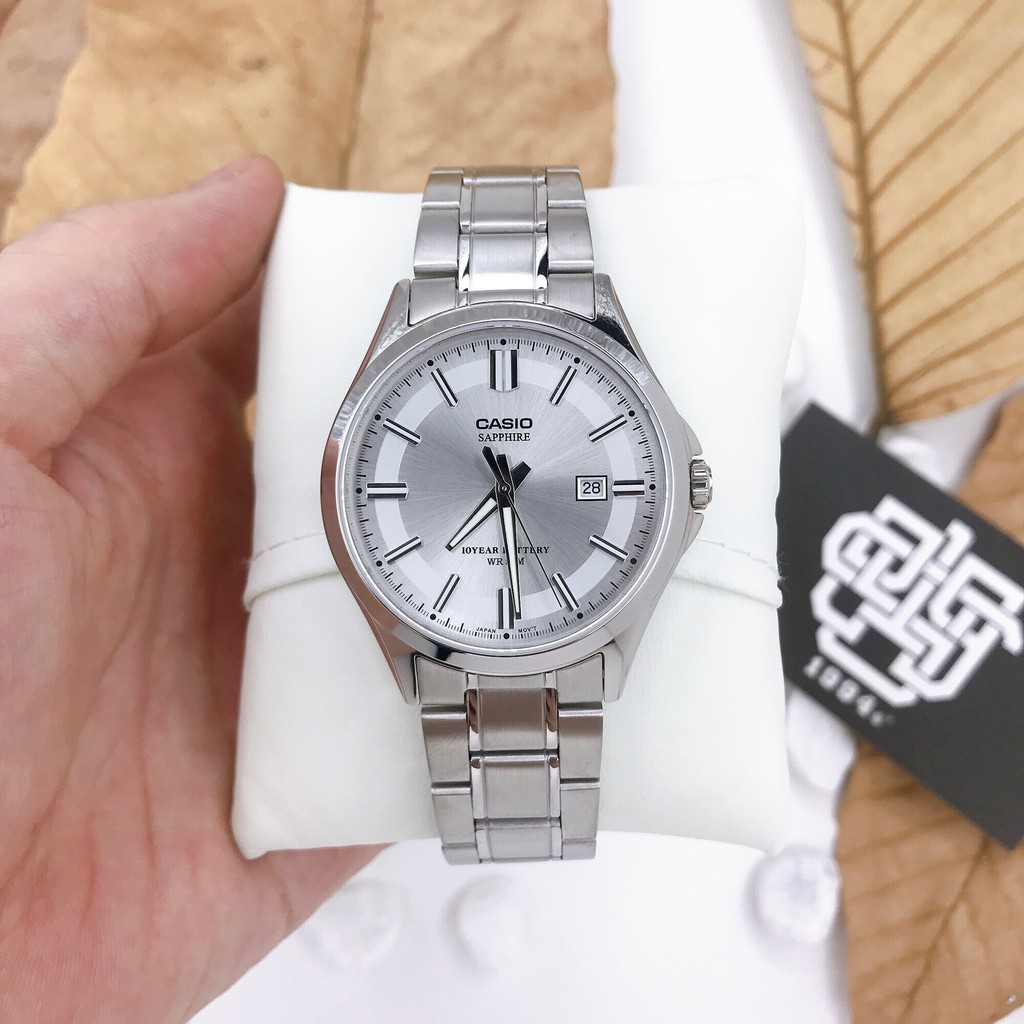Đồng hồ nam Casio MTS-100 / MTS-100D-7A kính Sapphire chống trầy, pin 10 năm chính hãng