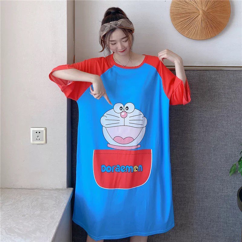 [Sẵn] Váy ngủ cotton giấy Quảng Châu, mỏng nhẹ, thoáng mát, họa tiết dễ thương, phù hợp mặc mùa hè | BigBuy360 - bigbuy360.vn