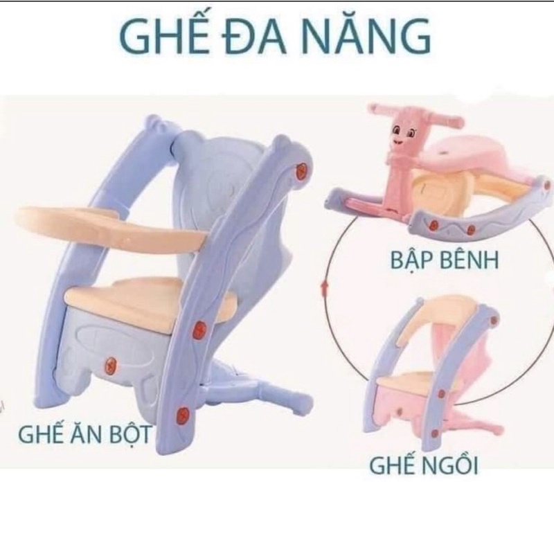 Ghế ăn dặm 3in1 kết hợp bập bênh cho bé - hàng km