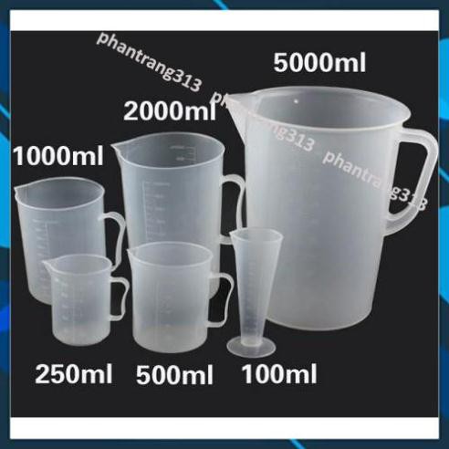 Xả kho Bộ ca đong nhựa cao cấp các cỡ 50ml, 250ml, 500ml, 1000ml,2000ml, 3000ml, 5000ml