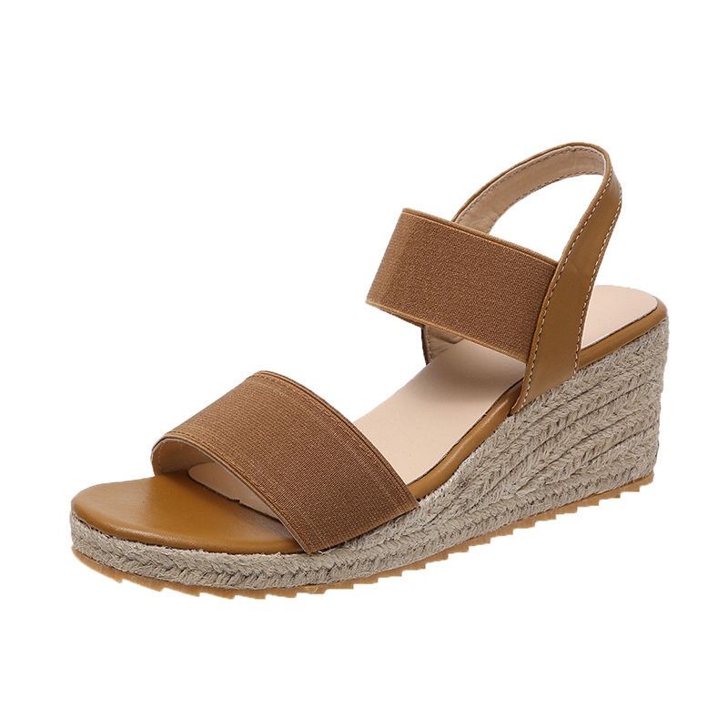 Giày Sandal Đế Xuồng Đan Cói 2023 Thời Trang Mùa Hè Mới Cho Nữ